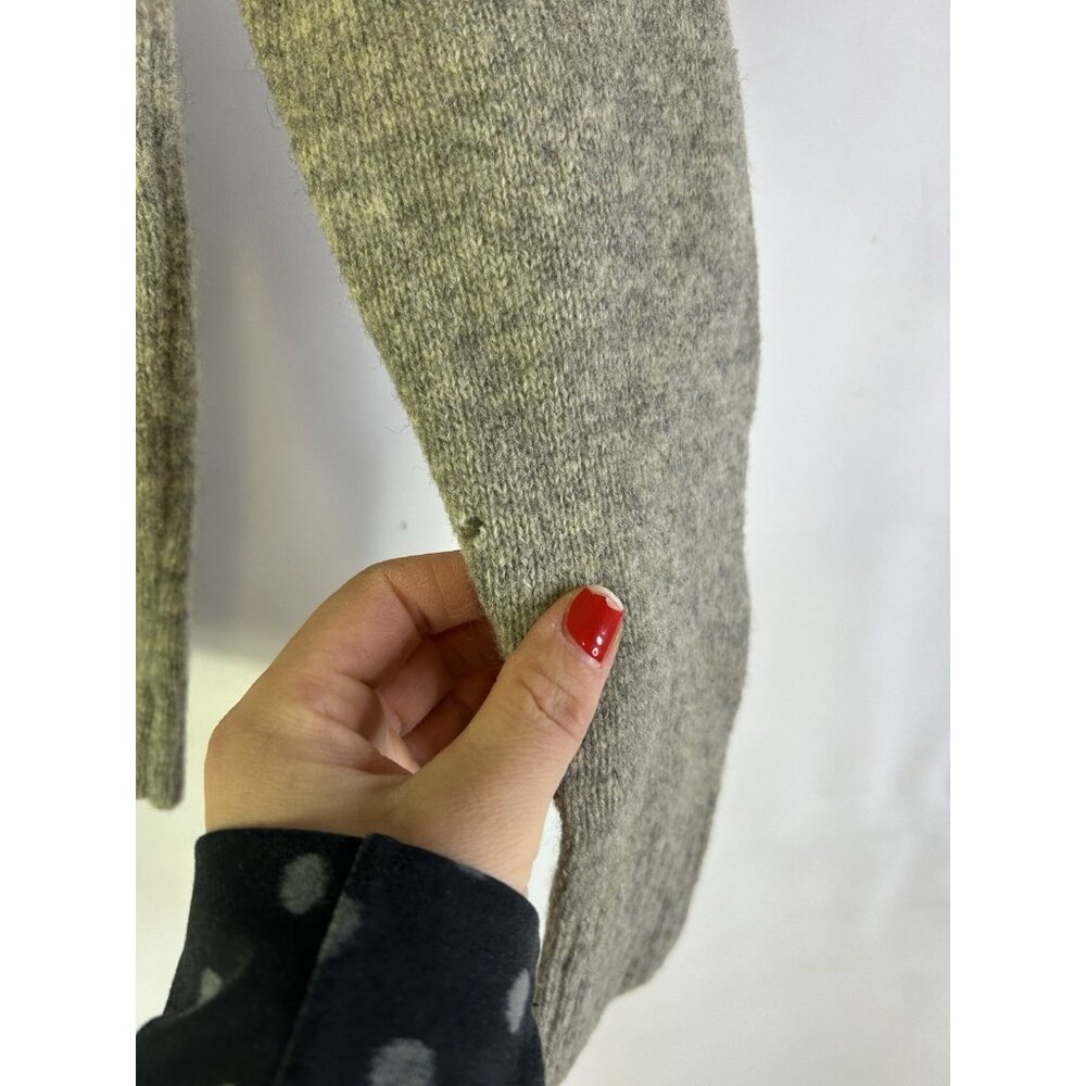 Vintage 60s Rockabilly Virgin Wool Cardigan Sweater Blank Gray - Picture 6 of 11